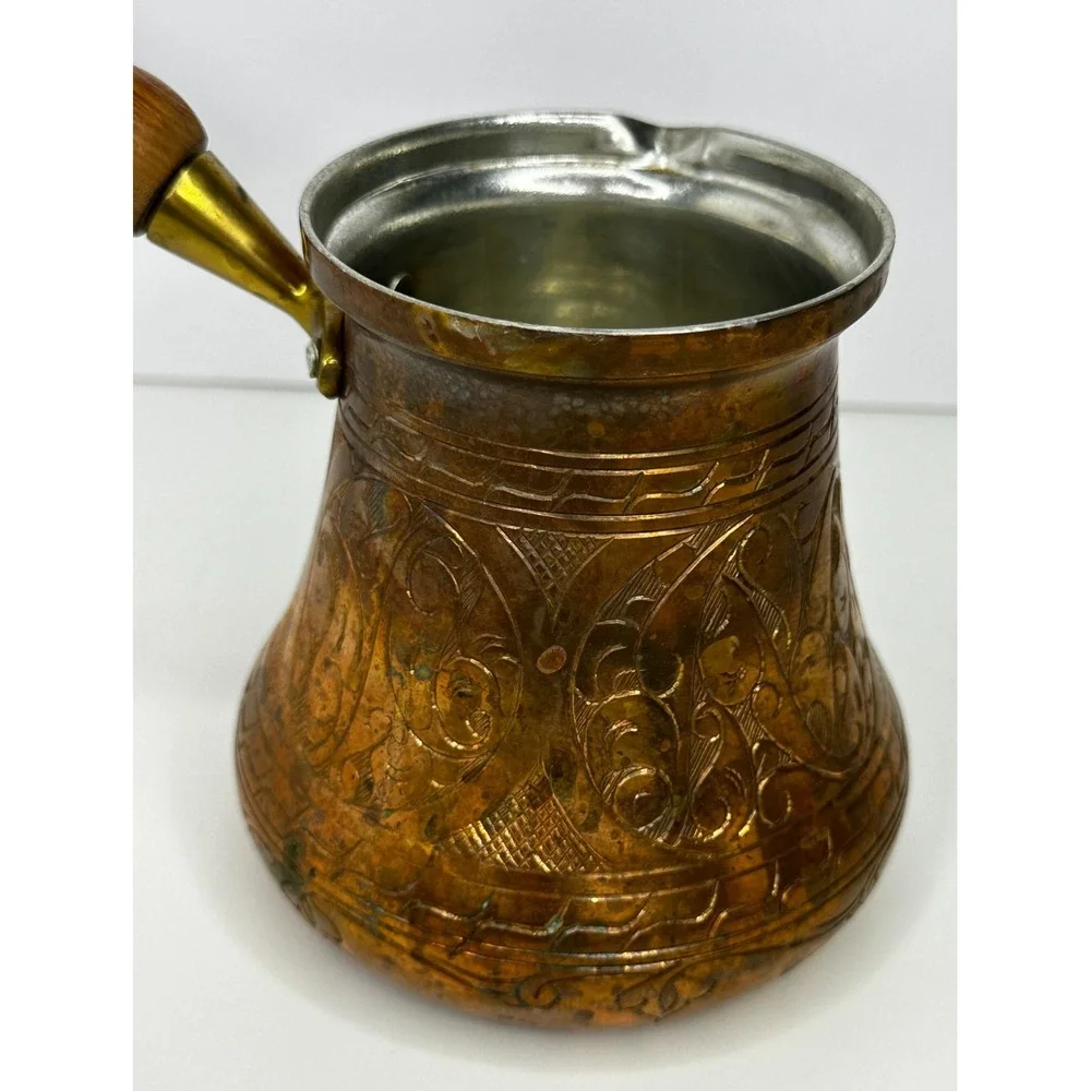 Vintage Engraved Solid Copper Turkish Arabic Coffee Pot The Silk Road Trade